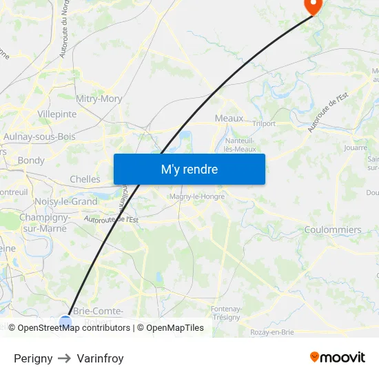 Perigny to Varinfroy map