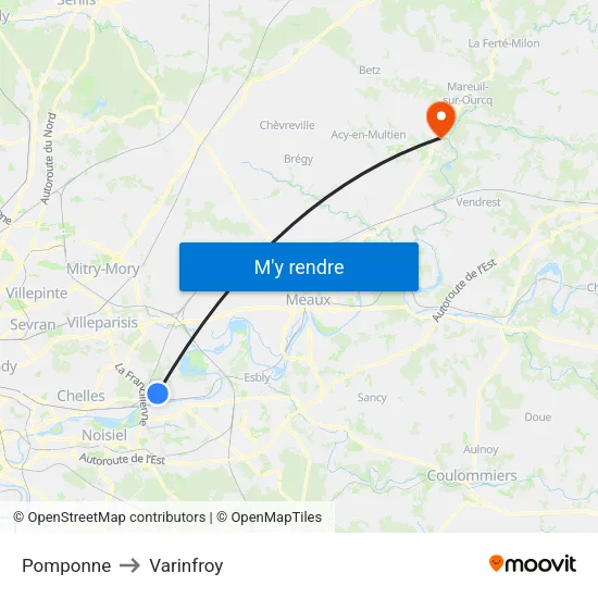 Pomponne to Varinfroy map