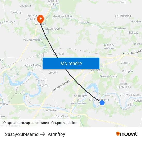 Saacy-Sur-Marne to Varinfroy map