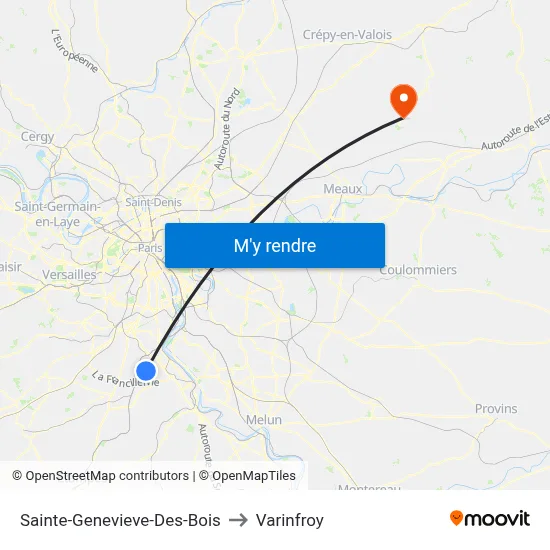 Sainte-Genevieve-Des-Bois to Varinfroy map