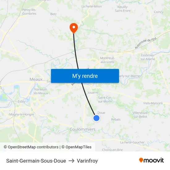 Saint-Germain-Sous-Doue to Varinfroy map