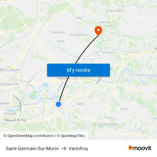 Saint-Germain-Sur-Morin to Varinfroy map