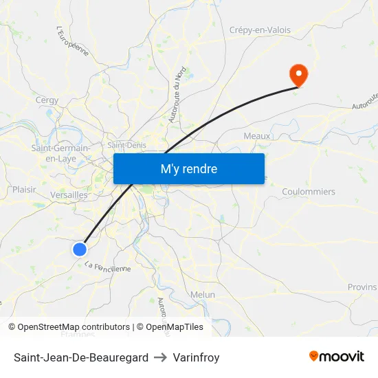 Saint-Jean-De-Beauregard to Varinfroy map