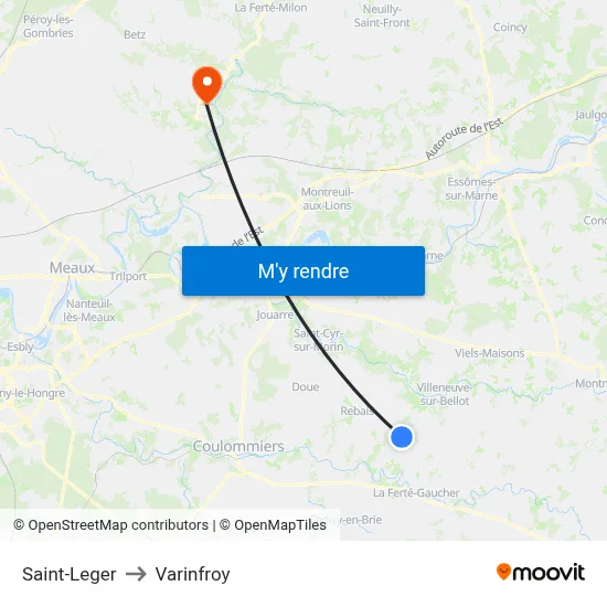 Saint-Leger to Varinfroy map