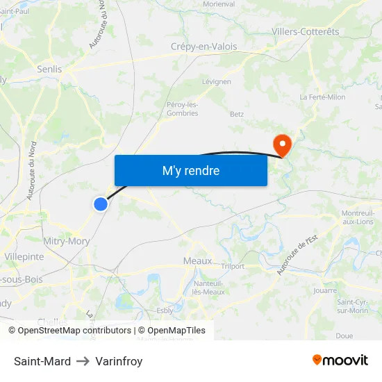 Saint-Mard to Varinfroy map