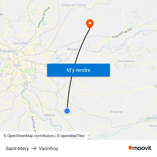 Saint-Mery to Varinfroy map