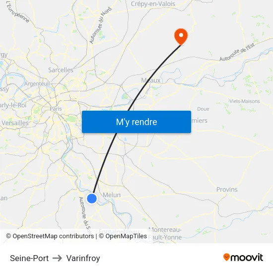 Seine-Port to Varinfroy map
