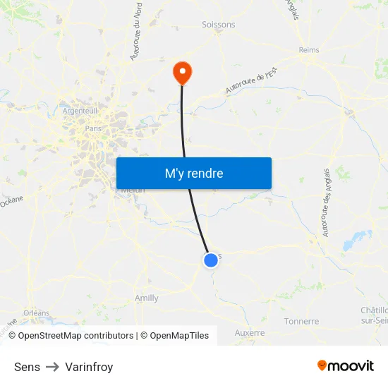 Sens to Varinfroy map