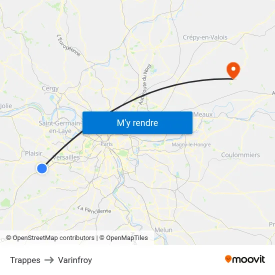 Trappes to Varinfroy map