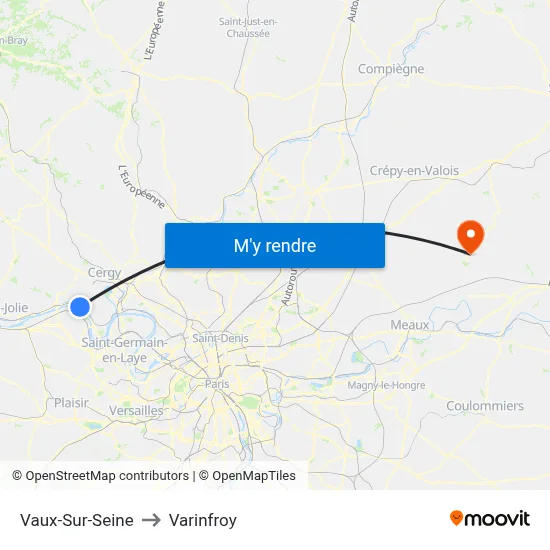 Vaux-Sur-Seine to Varinfroy map