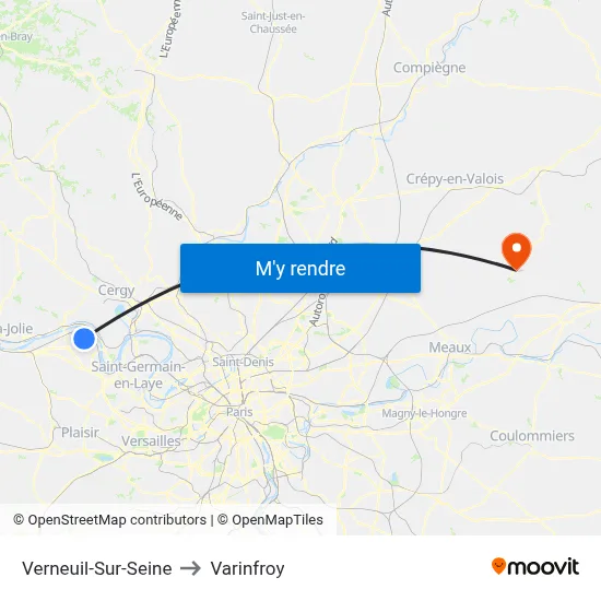 Verneuil-Sur-Seine to Varinfroy map