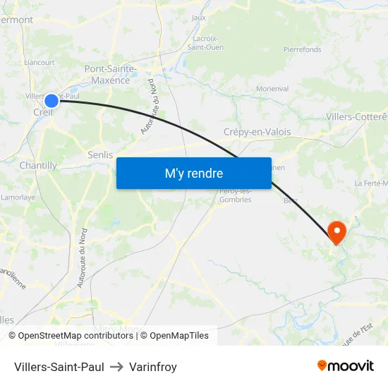 Villers-Saint-Paul to Varinfroy map