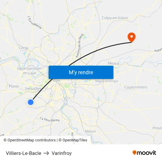 Villiers-Le-Bacle to Varinfroy map