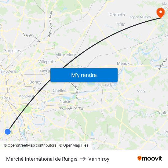 Marché International de Rungis to Varinfroy map