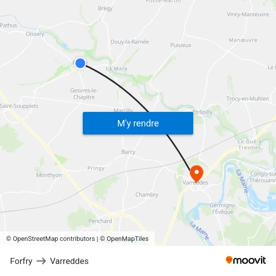 Forfry to Varreddes map