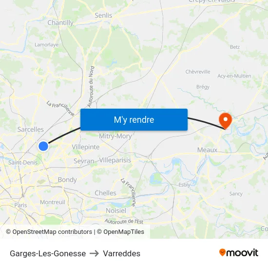Garges-Les-Gonesse to Varreddes map