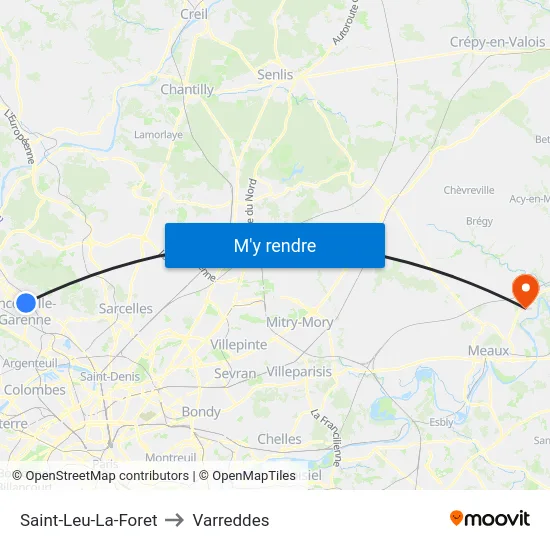 Saint-Leu-La-Foret to Varreddes map