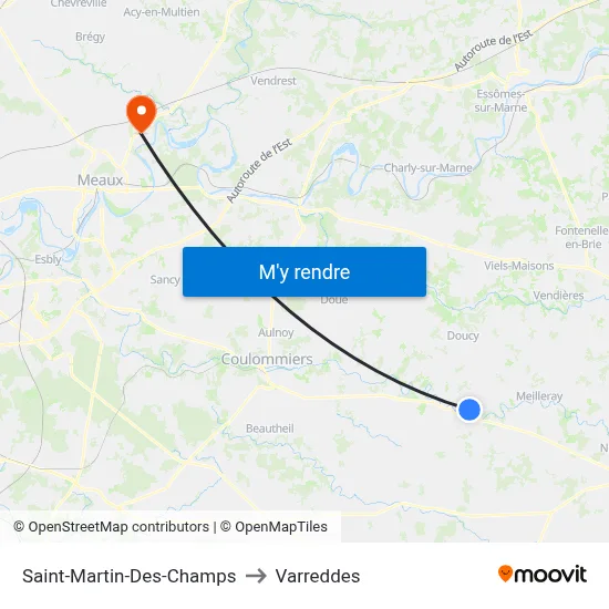 Saint-Martin-Des-Champs to Varreddes map