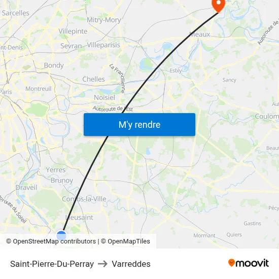 Saint-Pierre-Du-Perray to Varreddes map