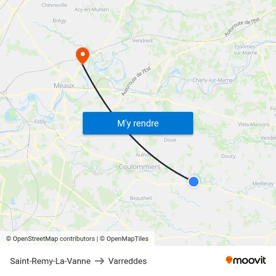 Saint-Remy-La-Vanne to Varreddes map