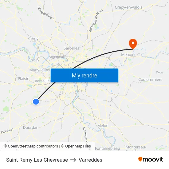 Saint-Remy-Les-Chevreuse to Varreddes map