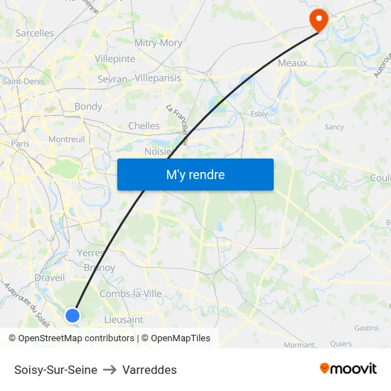 Soisy-Sur-Seine to Varreddes map