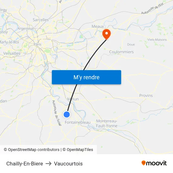 Chailly-En-Biere to Vaucourtois map