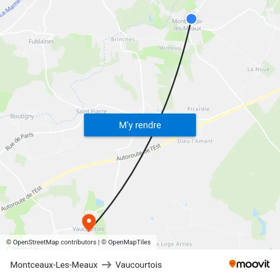 Montceaux-Les-Meaux to Vaucourtois map