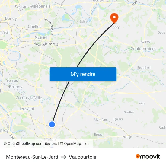 Montereau-Sur-Le-Jard to Vaucourtois map