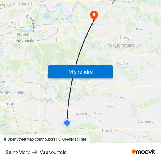 Saint-Mery to Vaucourtois map