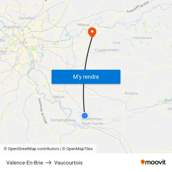 Valence-En-Brie to Vaucourtois map