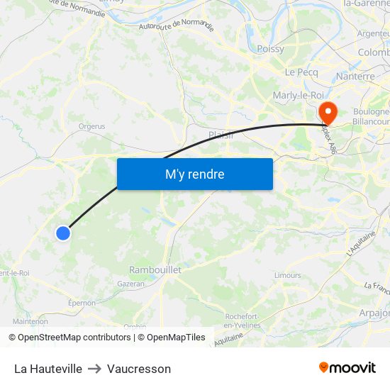 La Hauteville to Vaucresson map