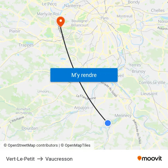 Vert-Le-Petit to Vaucresson map