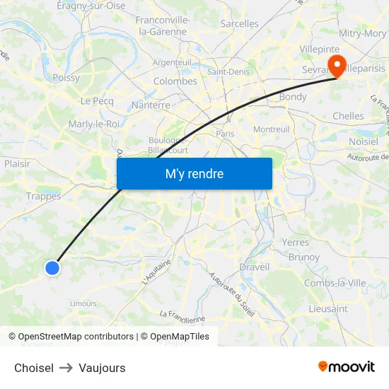 Choisel to Vaujours map