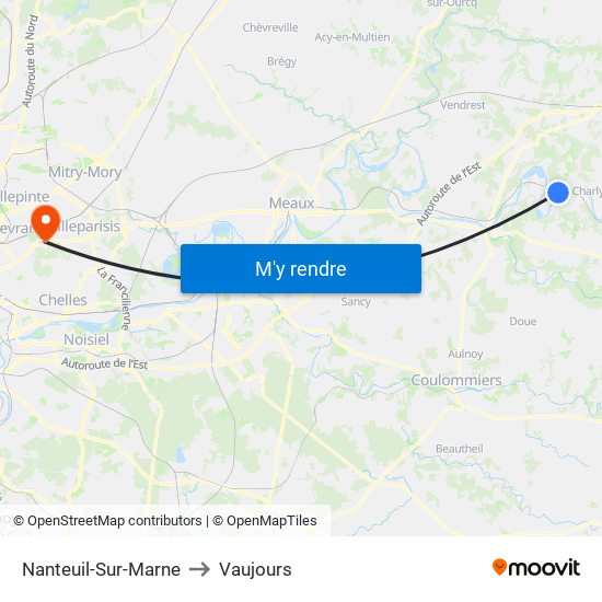 Nanteuil-Sur-Marne to Vaujours map