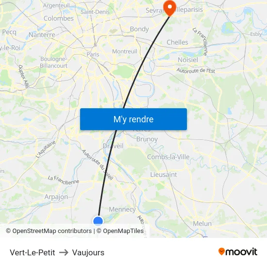 Vert-Le-Petit to Vaujours map