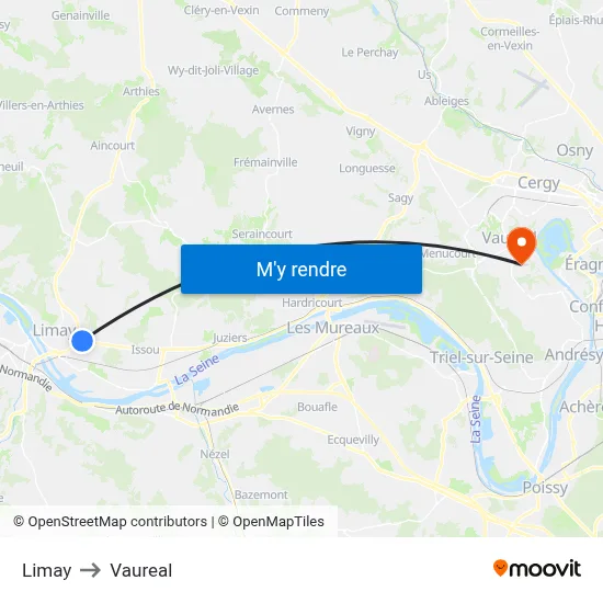 Limay to Vaureal map