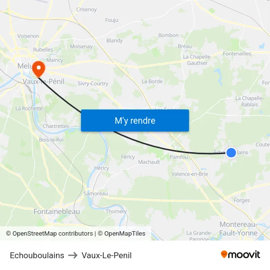 Echouboulains to Vaux-Le-Penil map