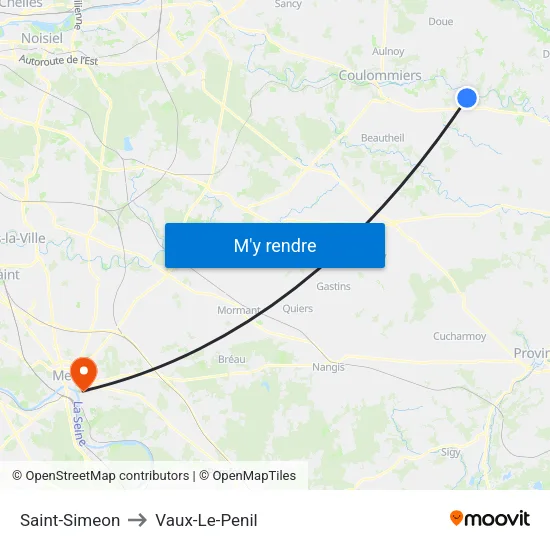 Saint-Simeon to Vaux-Le-Penil map