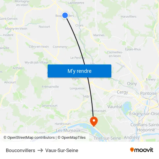 Bouconvillers to Vaux-Sur-Seine map
