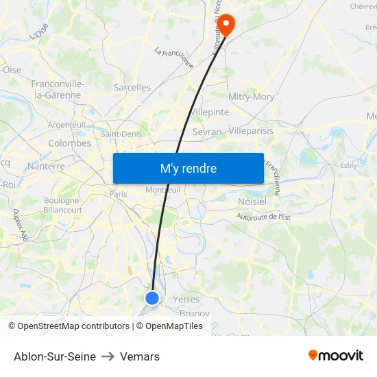 Ablon-Sur-Seine to Vemars map