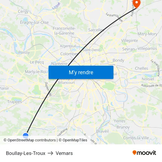 Boullay-Les-Troux to Vemars map