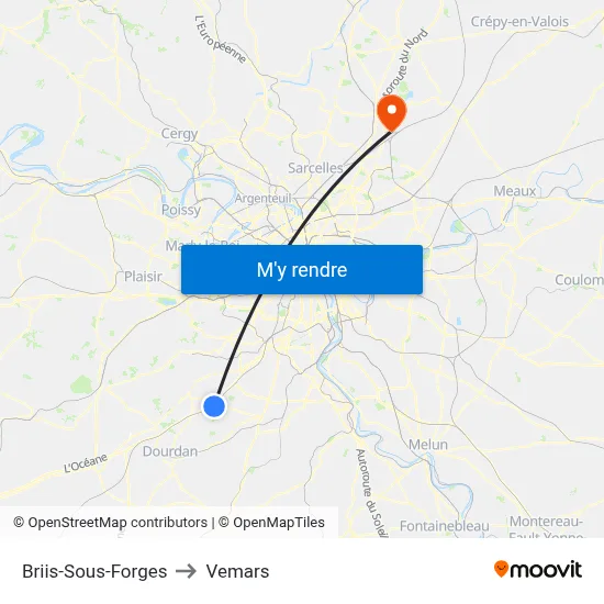 Briis-Sous-Forges to Vemars map