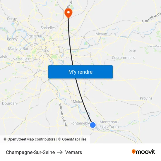 Champagne-Sur-Seine to Vemars map
