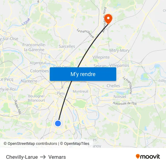 Chevilly-Larue to Vemars map