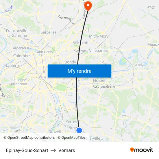 Epinay-Sous-Senart to Vemars map
