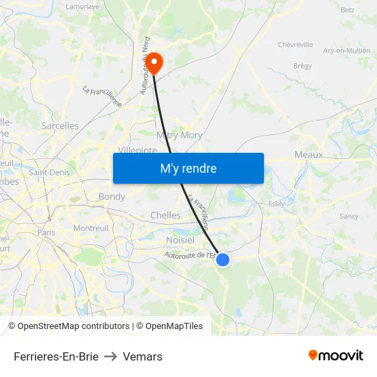 Ferrieres-En-Brie to Vemars map
