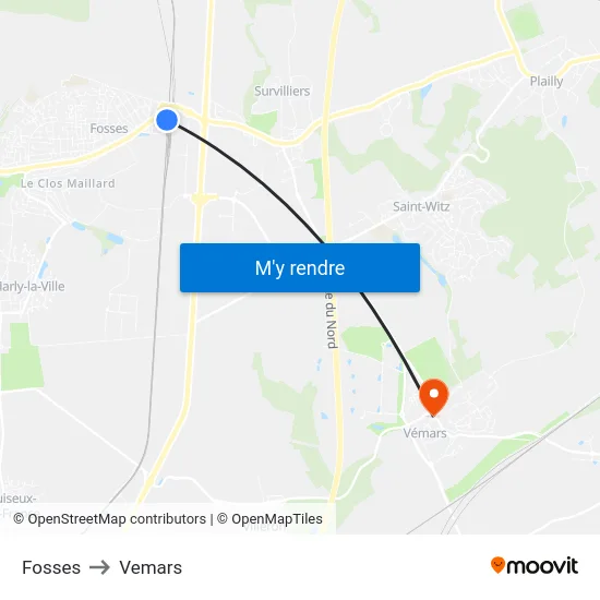 Fosses to Vemars map