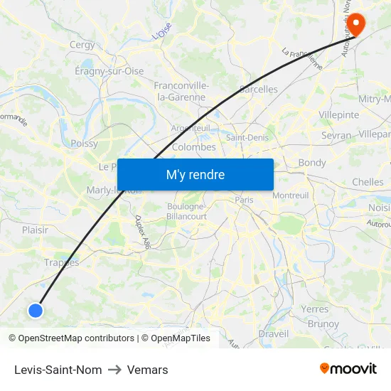 Levis-Saint-Nom to Vemars map