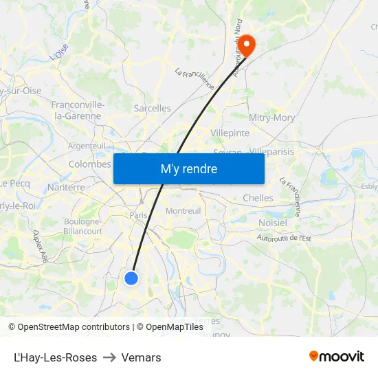 L'Hay-Les-Roses to Vemars map